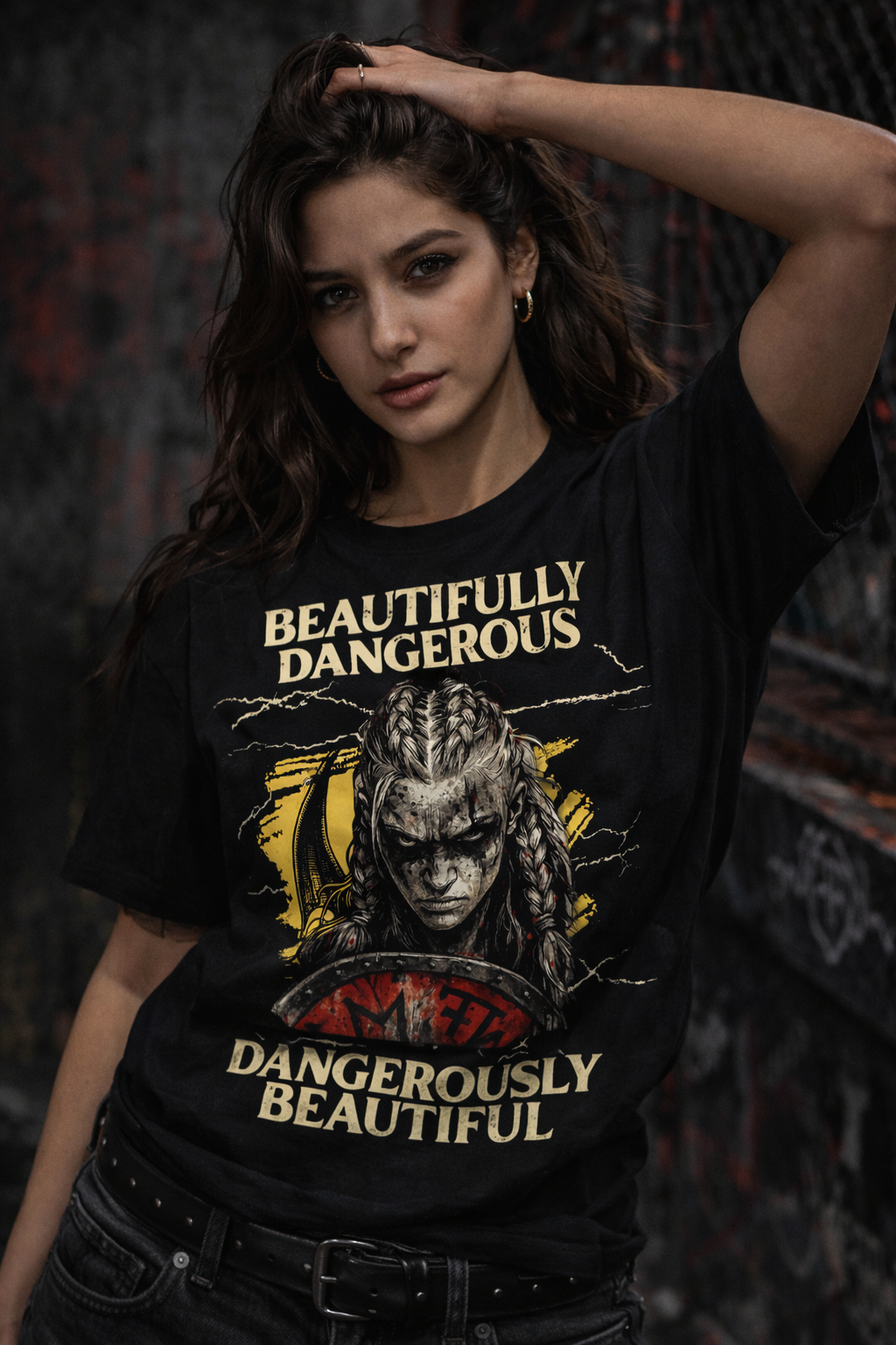 Beautifully Dangerous Viking Warrior Graphic T-shirt